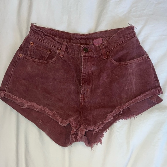 Levi's Burgundy Jean Shorts - Picture 1 of 8